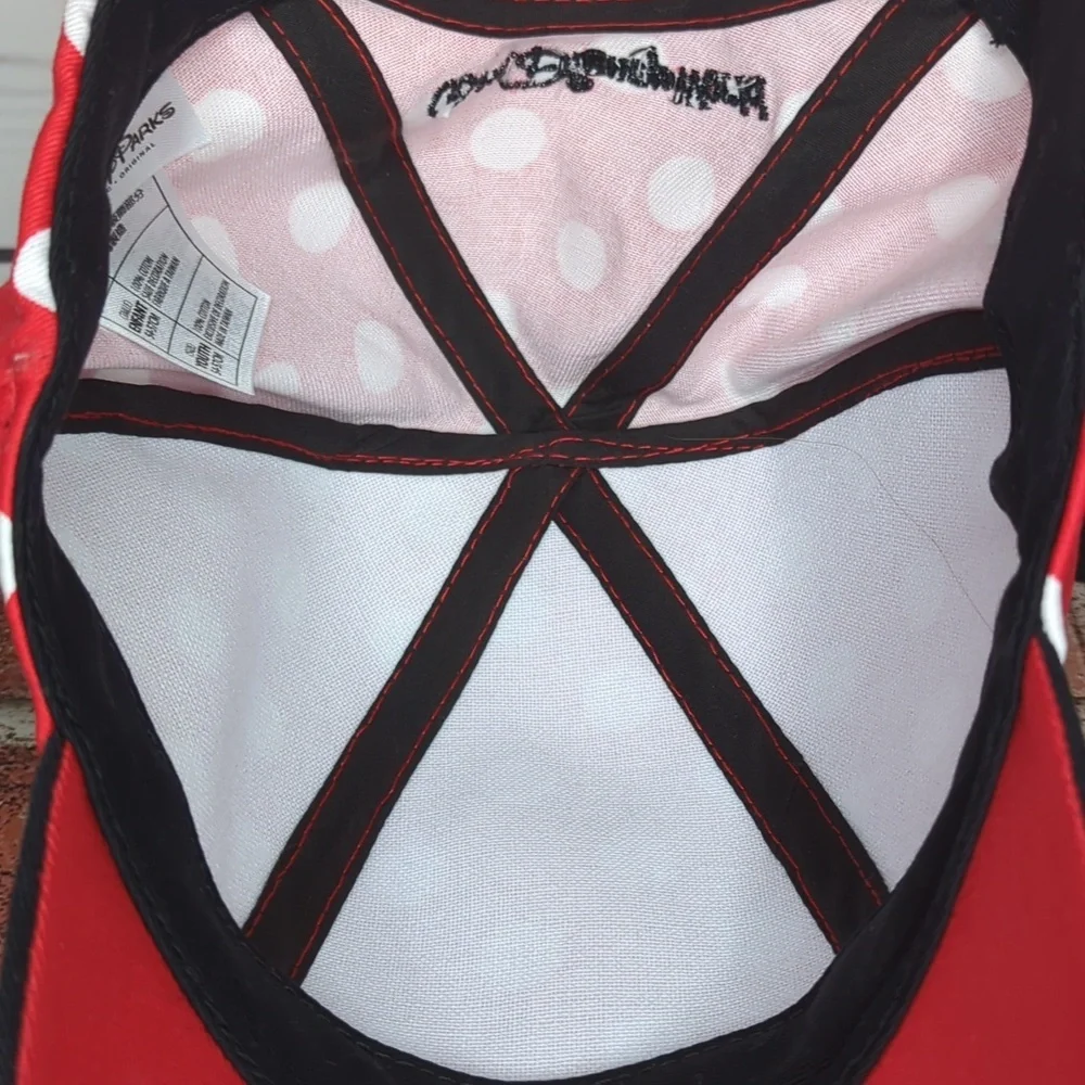 Walt‎ Disney World Minnie Mouse Ears and Bow Red Polka Dot Snapback Girls Cap